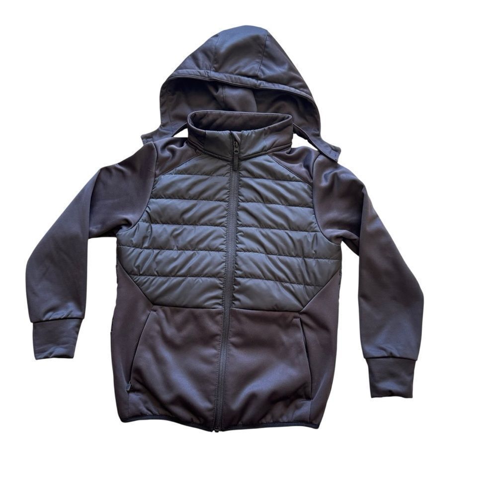 H&M black Hooded Athletic Boys Jacket SZ M #2481